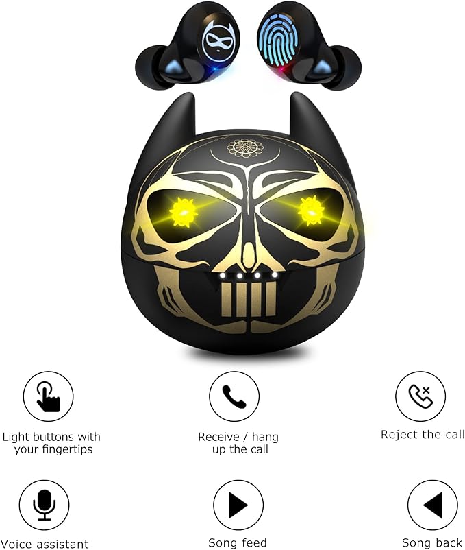 Earbuds for Kids, Penguins Bluetooth Headphones Bluetooth with Mic, 85dB Volume Limited, 36Hrs Playtime, Gilrs Boys Earbuds for Small Ears,Touch Control, Waterproof, Kids Wireless for School/Tablet.