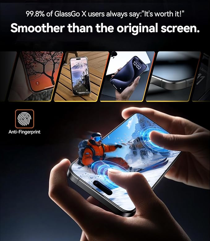 TORRAS 12FT Military-Grade Shatterproof for iPhone 16e/14/13 Pro/13 Screen Protector [9H+ Durable＆ One-Pull Installation] Tempered Glass Screen Protector 16e/14/13 Pro/13 6.1″ 2 Pack