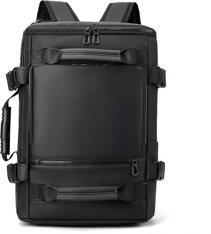 Carry On Backpack Travel Backpack for Men & Women, Durable Convertible Duffle Bag Fit for 16 Inch Laptop for Fitness, Travel (Black)