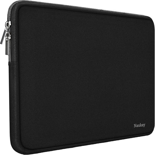Naukay Laptop Case Sleeve,13-13.3 Inch Resistant Neoprene Laptop Sleeve/Notebook Computer Pocket Case/Tablet Briefcase Carrying Bag Compatible with MacBook Pro,MacBook Air,Notebook Computer-(Black)