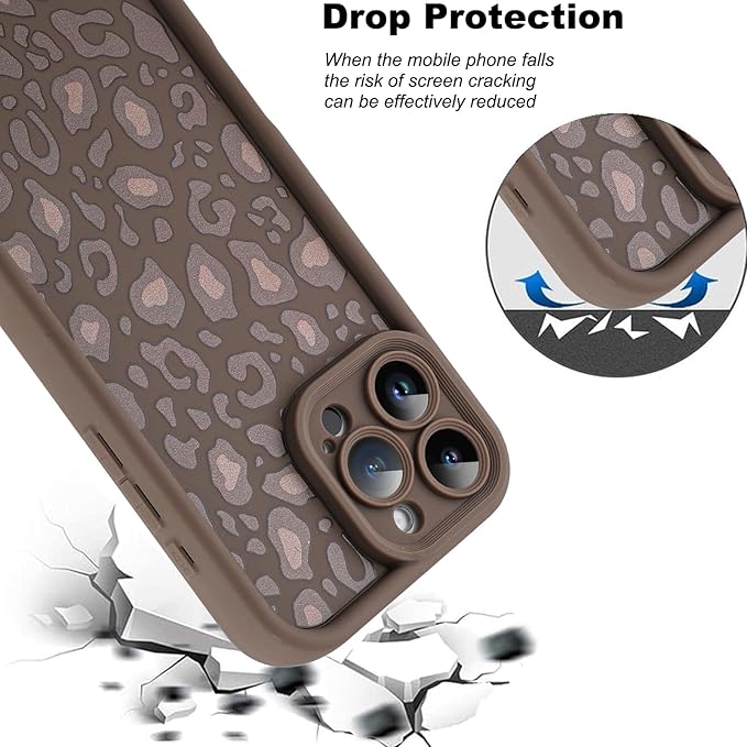 KANGHAR Case for iPhone 16 Pro Max Leopard Printed Pattern Cute Cheetah Phone Case Soft TPU Shockproof Protective Cover for iPhone 16 Pro Max 6.9 Inch Brown