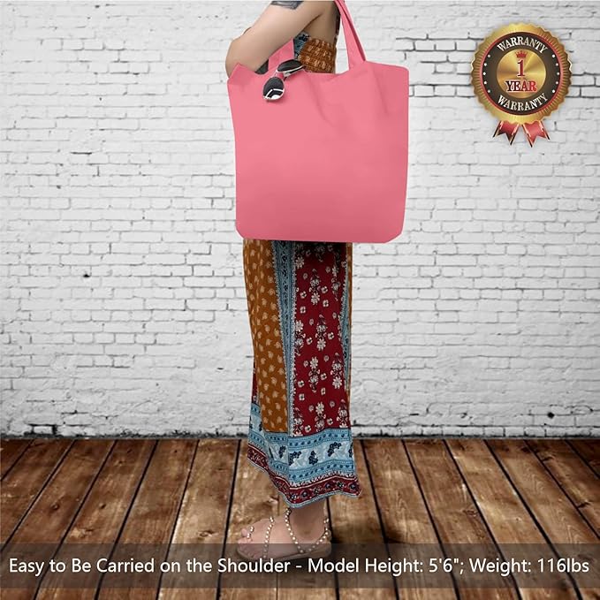 TOPDesign 3-Pack Super Strong Large 12oz Cotton Canvas Tote Bags, Reusable Grocery Shopping Cloth Bags, Fashionable Two-Tone Totes for Crafts, DIY Your Creative Designs