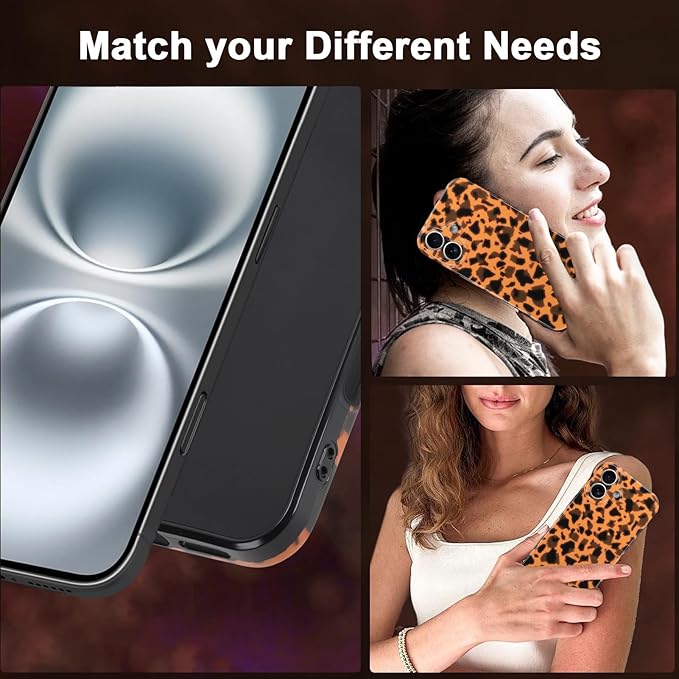 Phone Case for iPhone 16 Case Gold Tortoiseshell Print TPU Slim Phone Cover for Women Girls Grily Brown Shockproof Phone Cover for iPhone 16, Tortoise Print