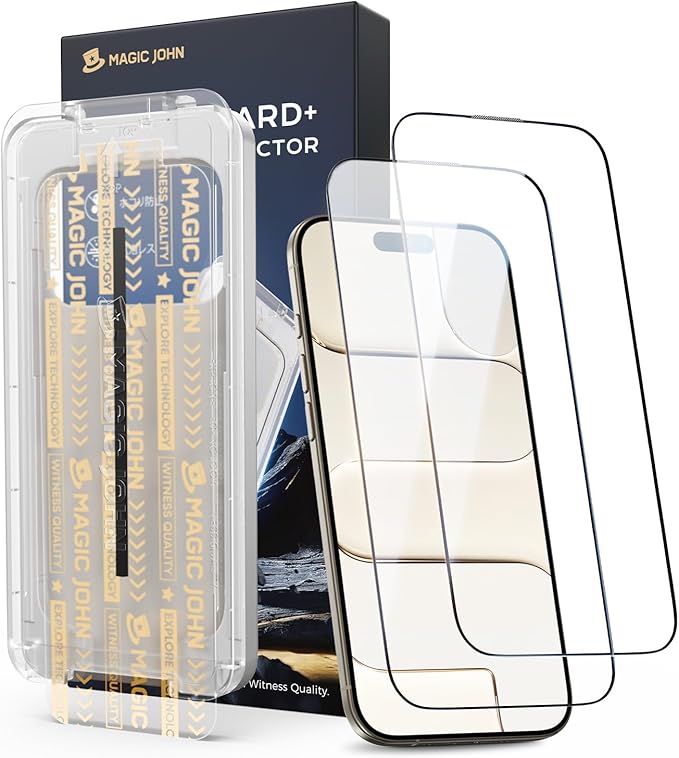 MAGIC JOHN 3rd Gen Upgraded for iPhone Air Screen Protector 6.5 Inch,HD Clear,Shatterproof Tempered Film,Auto Dust-Elimination,Bubble Free,Easy Installation,2 Pack