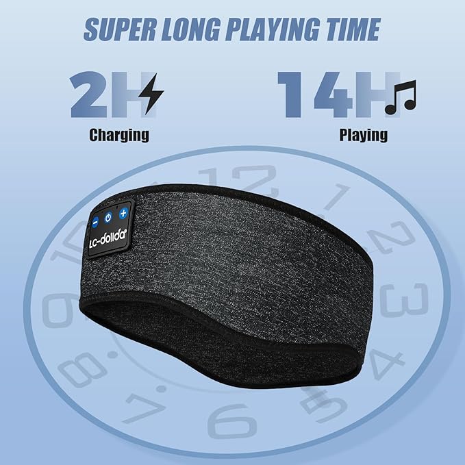 LC-dolida Sleep Headphones Bluetooth Headband, Wireless Sleeping Headphones IPX6 Waterproof Bluetooth Headband for Birthday, Thanksgiving Day, Christmas, Valentine's Day Gifts