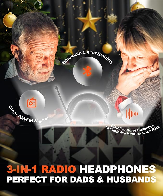 PROHEAR 033 2.0 Upgraded Bluetooth Hearing Protection AM FM Radio Headphones - 31SNR Noise Reduction Ear Muffs with Long-Lasting Stable Rechargeable Battery - 50 Hrs for Mowing Snowblowing - Orange