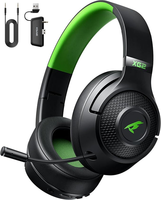 Wireless Gaming Headset for XBOX Series X|S|One, PC, PS5, PS4, Mac, Switch, Gaming Headphones with 2.4GHz, Bluetooth 5.4, 40MM 3D Stereo Sound, 40H Battery, Retractable Noise Canceling Mic,3.5mm Wired