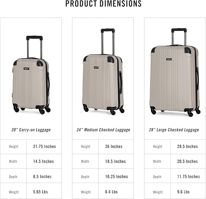 Kenneth Cole REACTION Bounds Lightweight Hardshell 4-Wheel Spinner Luggage, Mushroom, 28-Inch Checked