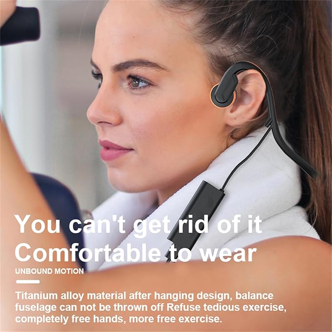 Wired Bone Conduction Bluetooth Headphones with 3.5Mm/Typec Wires,Open-Ear Bluetooth 5.3 Headphones with Microphone, IP68 Waterproof Earphones for Cycling Workout Hiking