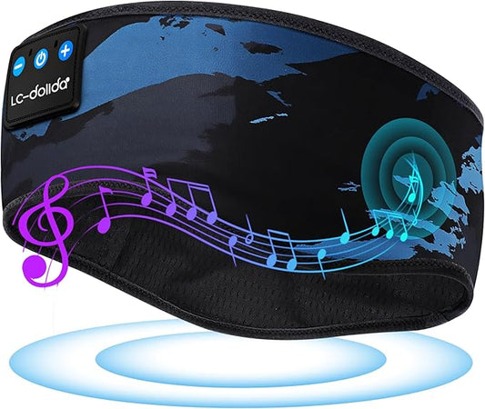 LC-dolida Sleep Headphones Bluetooth Headband, Sleep Headphones Wireless Bluetooth with Ultra-Thin HD Stereo Speaker, Sleep Headband Earphones for Workout Yoga Insomnia Meditation Gifts
