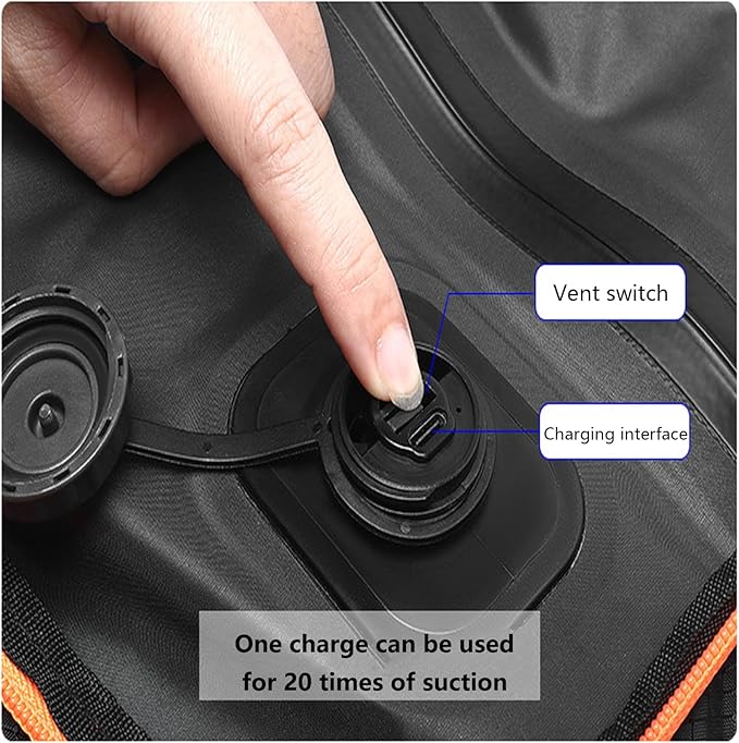 55L Travel Backpack with Built-in Vacuum Seal Backpacks Exapandable Waterproof Air Compression with electronic scale TSA Lock Carry-On Suitcase Luggage Laptop Bag Black