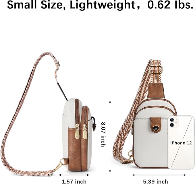 BOSTANTEN Small Sling Bag Crossbody Bags for Women Trendy Crossbody Purse Leather Chest Bag