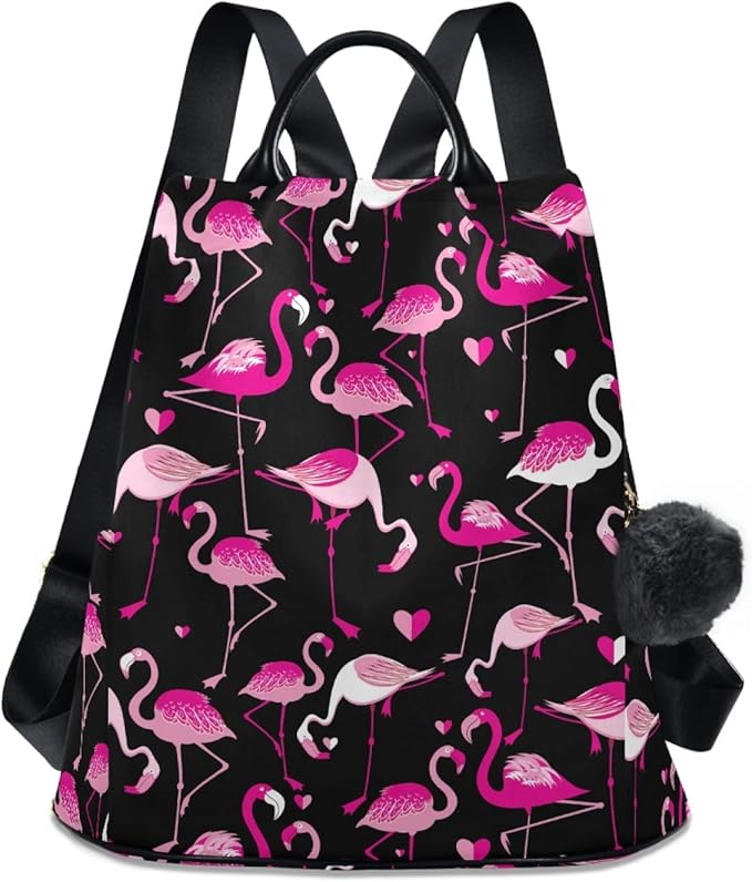ALAZA Pink Flamingo Animal Backpack Purse for Women Anti Theft Fashion Back Pack Shoulder Bag