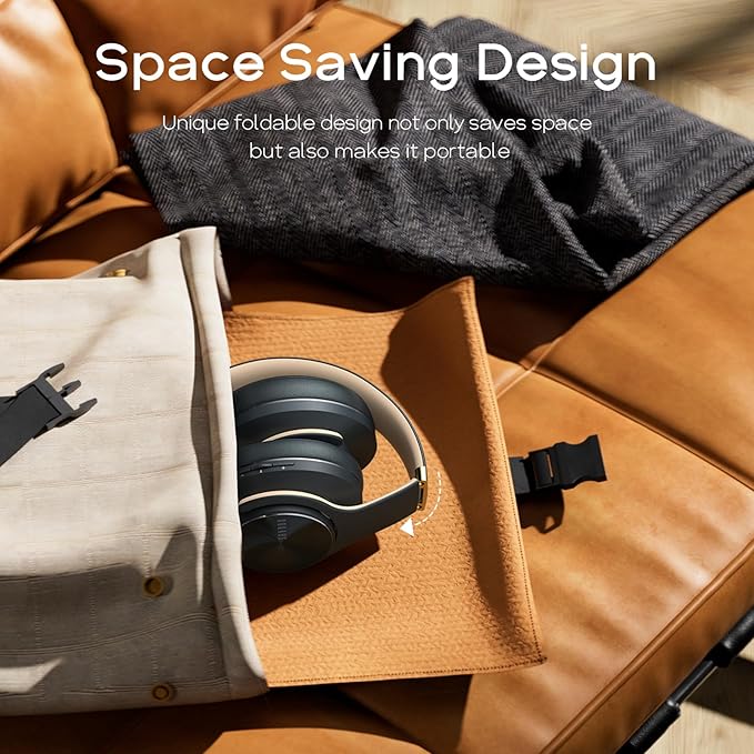 DOQAUS Bluetooth Headphones Over Ear, 90H Playtime Wireless, 3 EQ Modes, HiFi Audio & Deep Bass, ENC Noise Isolating Mic, Soft Earpads for Phone/PC