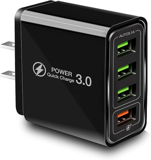 Ulti Charger 4 Ports with Quick Charger Boltz Pro Lightning Fast Charger Fast Charging Block for Smart Phones, Tablets, Devices with Multiple Ports | Wall Charge for Travel & Home