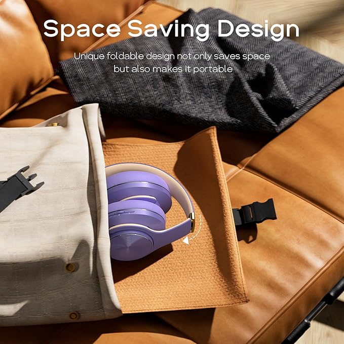 DOQAUS Bluetooth Headphones Over Ear, 90H Playtime Wireless, 3 EQ Modes, HiFi Audio & Deep Bass, ENC Noise Isolating Mic, Soft Earpads for Phone/PC