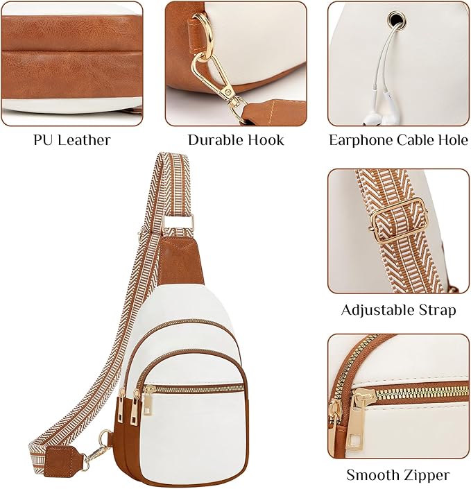 Small Leather Sling Bags for Women Fashion Crossbody Backpack Purse Sling Crossbody Bags