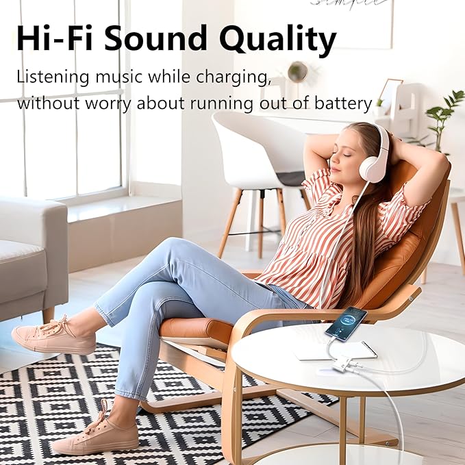 USB C to 3.5mm Jack Adapter with 60W Fast Charging, Type C Headphone Adapter Compatible with iPhone 16/15 Pro Max/15 Pro/15 Samsung Galaxy S24/S23/S22/S21 Ultra iPad Pro