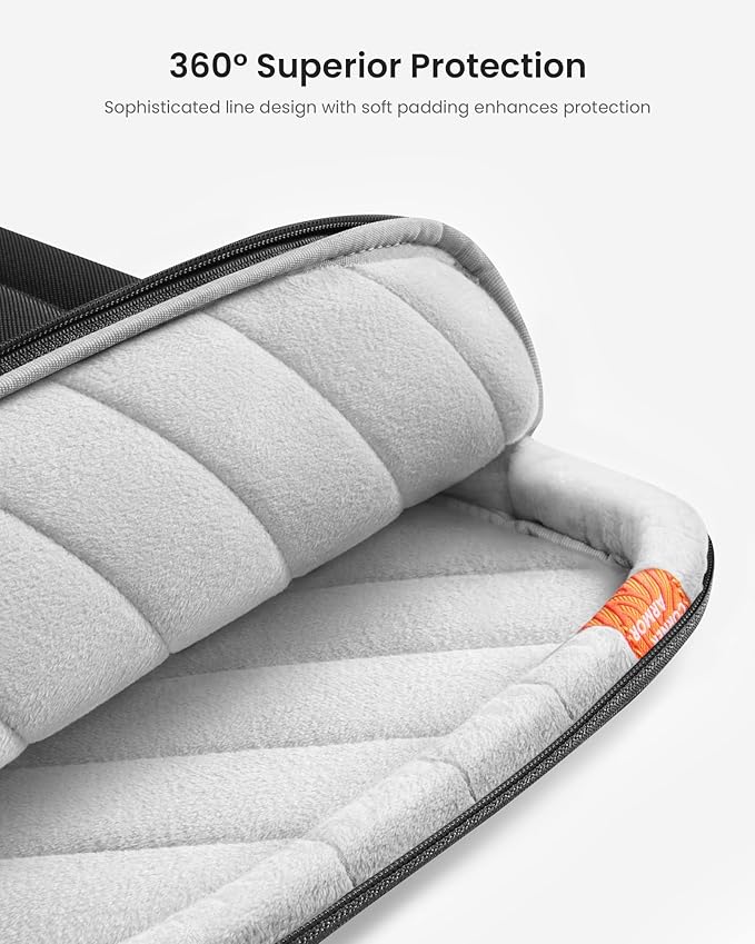 tomtoc 360 Protective Laptop Carrying Case compatible with 14-inch MacBook Pro M4/M3/M2/M1 Pro/Max 2024-2021, 12.9-13 Inch iPad Pro/Air, Water-Resistant MacBook Accessory Bag Sleeve