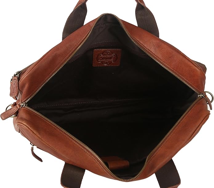 KomalC 16 Inch Leather briefcases Laptop Messenger Bags for Men and Women Best Office Satchel Bag