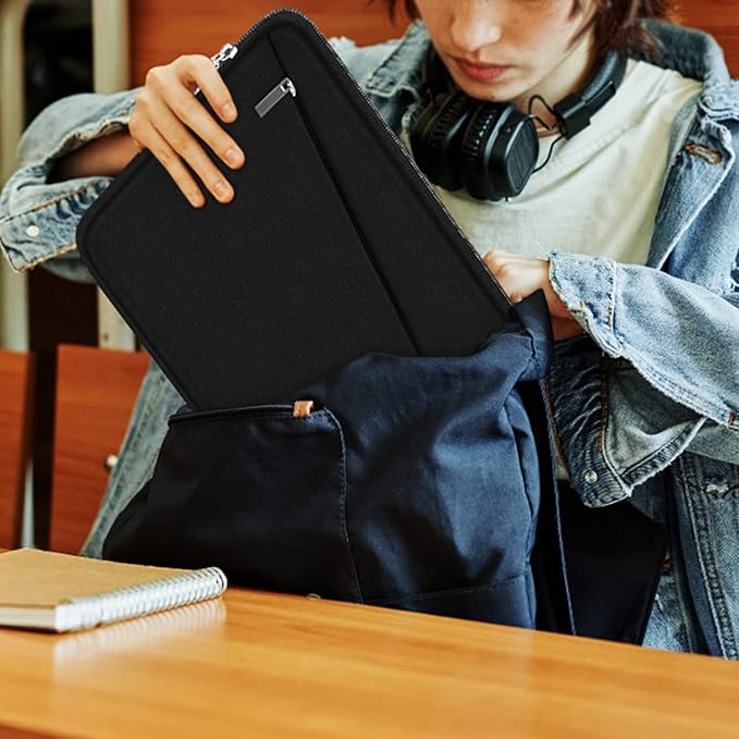 Laptop Sleeve Case 17 inch, Durable Computer Carrying Bag Protective Case Briefcase Handbag with Front Pocket, Slim Laptop Cover for 17-17.3 Inch HP, Dell, Lenovo, Asus, Notebook, Black