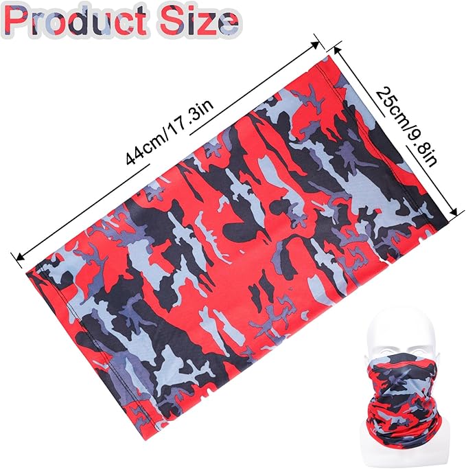 8 Pack Neck Gaiter Balaclava Gator Bandana Face Mask Cooling UV Protection Face Cover Neck Scarf for Men Women