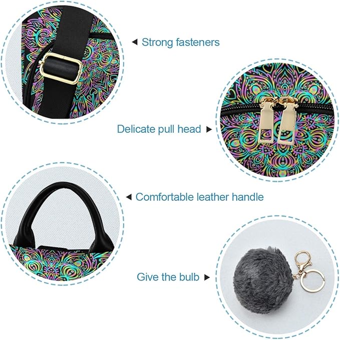 ALAZA Dreamcatcher Lotus Boho Backpack Purse for Women Anti Theft Fashion Back Pack Shoulder Bag