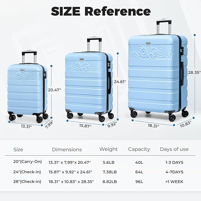 Krute Luggage 28 Inch Suitcase With Wheels Large Suitcases Lightweight Hard Shell PC ABS TSA Lock Checked Luggages