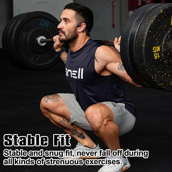 IPX8 Waterproof Bone Conduction Headphones Swimming Underwater Bluetooth Headsets with MP3 Player Open Ear Headsets with Mic Wireless Earphones Built-in 32GB Memory for Running Cycling Gym Workouts