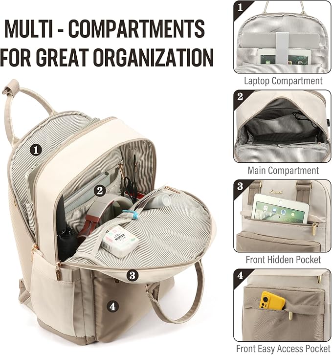 LOVEVOOK Laptop Backpack for Women 15.6 Inch Laptop Bag with USB Port, Fashion Waterproof Backpacks Teacher Nurse Stylish Travel Bags Vintage Daypacks Bookbag for College School Work