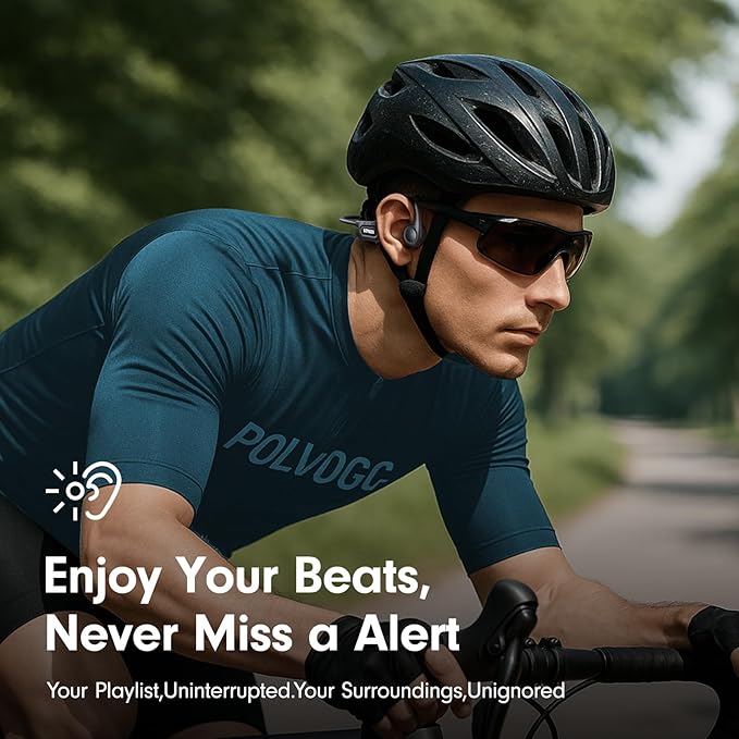 Bone Conduction Headphones, Open Ear Headphones Bluetooth 5.4 with Mic, 8H Playtime,Bone Conduction Earbuds IP56 Waterproof for Cycling, Hiking,Workout
