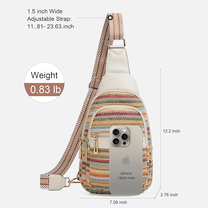Womens Sling Bag Crossbody Bags for Women Vegan Leather Sling Backpack Daypack Fanny Pack Crossbody Purse Travel