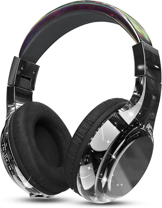 QearFun Kids Bluetooth 5.3 Headphones, Wireless Metallic Gradient Headset, Lightweight Foldable On Ear Headphones with Aux Cord, Fast Charging, Built-in Mic, for School/Travel/Tablet/iPad