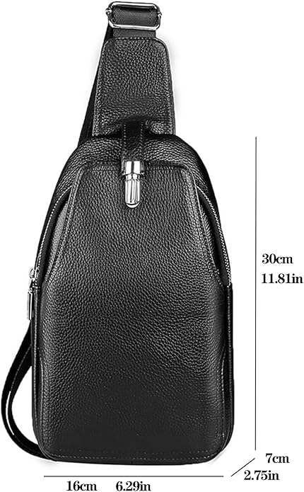 KPYWZER Vintage Leather Sling Bag Backpack for Men Crossbody Shoulder Chest DayPack Backpacks