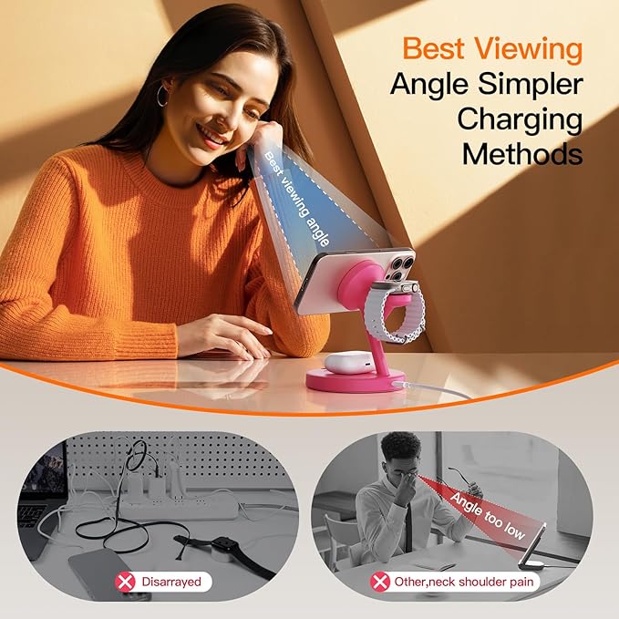 2025 3 in 1 Charging Station for Apple iPhone AirPods Watch with Mag-Safe Charger Wireless Charger Stand for iPhone 16 15 14 13 12 Series AirPods iWatch Series - Gifts for Wife & Husband