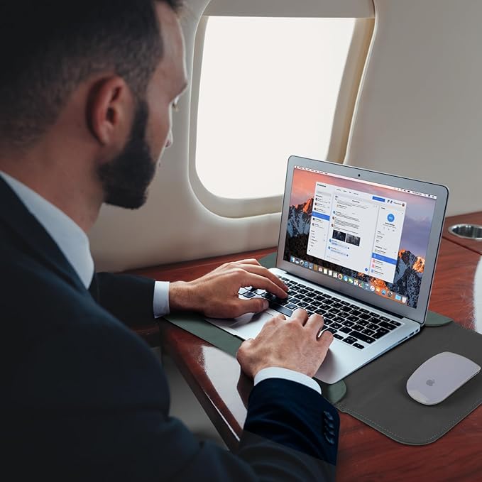 Allinside 13-13.3 inch Laptop Sleeve Case for MacBook Pro 14 2021–2024 (A2992, A3112, A3401, A3185)/MacBook Air 13 2010-2017/MacBook Pro 13 2010-2015, PU Suede Leather Laptop Case Cover, Dark Green