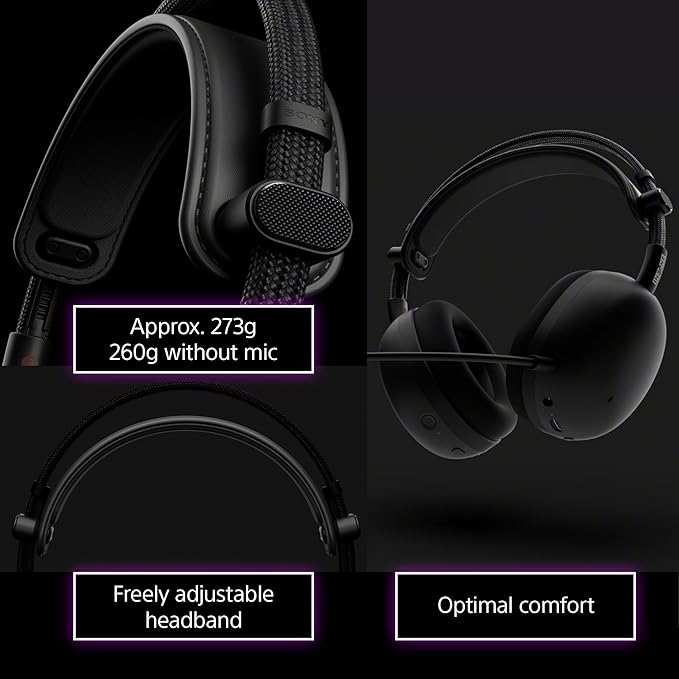 Sony INZONE H9 II Wireless Noise Canceling Gaming Headset, WH-1000XM6 Drivers, Lightweight, Detachable Cardoid AI Mic, 2.4GHz and Bluetooth, Soft Case, for PC, PS5, Switch, and Mobile, White