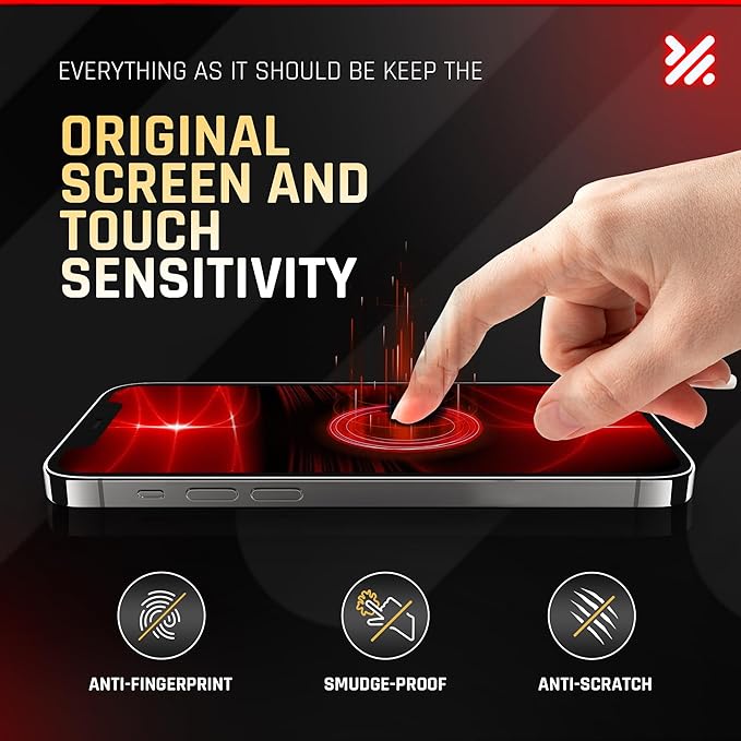 TEMPRTEK+ 2 Pack for iPhone 14 Pro Max Screen Protector Privacy 9H Military Grade Scratch Fingerprint Resistance Anti-Glare Shatterproof Tempered Glass Anti-Spy Easy Installation Bubble Free