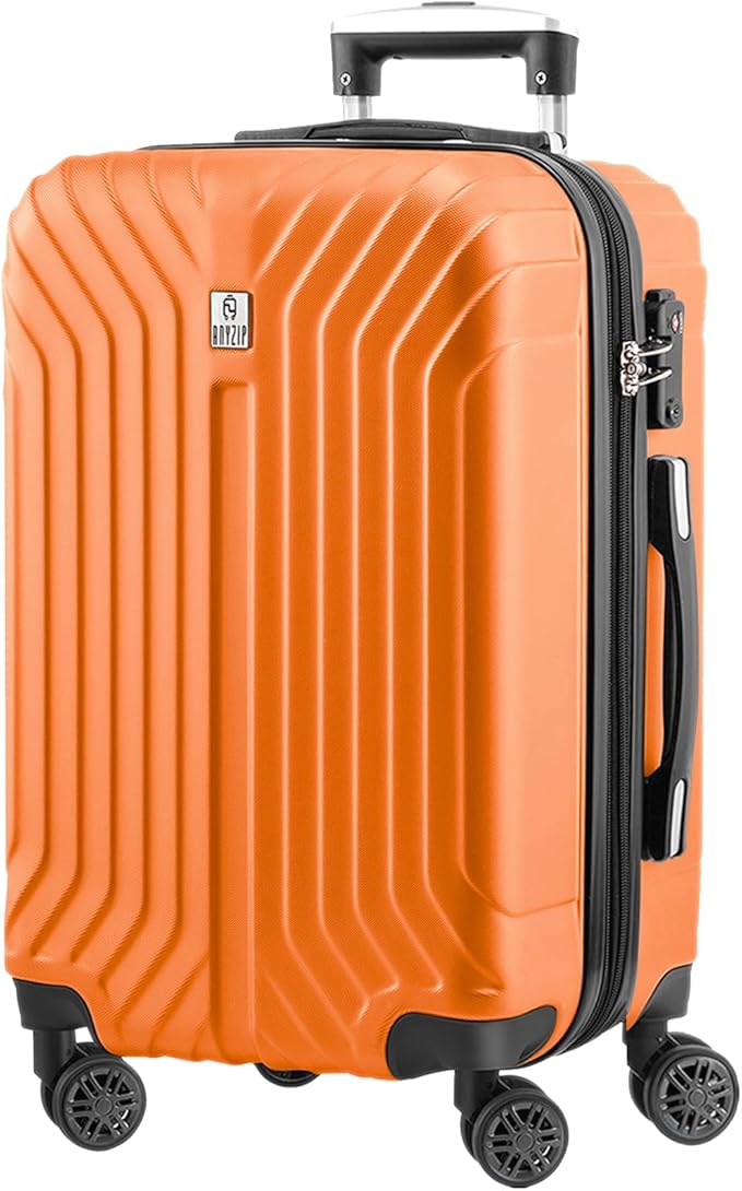 AnyZip Expandable Luggage, 28 Inch Large Hard Shell Checked Suitcase, Rolling Lightweight Travel Suitcases with Wheels TSA Lock (Orange)