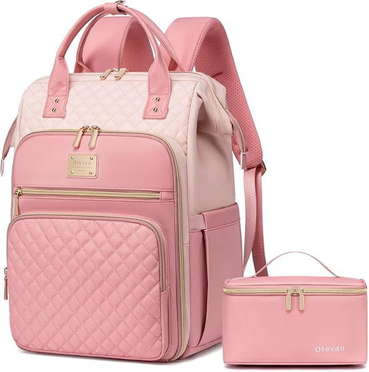 Lunch Backpack for Women, 15.6 inch Laptop Backpacks for Womens, Work Backpacks with Lunchbox,Insulated Back pack Cooler,Teacher Nurse Travel Backpack for Women