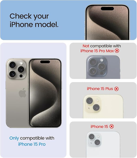 EZ-GLAZ-4 Pack iPhone 15 Pro Privacy Screen Protector(6.1'') With [2 Pcs Camera Lens Protector], Anti-Spy, 9H Hardness, Drop-Resistant, Case Friendly, Anti-Scratch & EZ-To-Install Tempered Glass