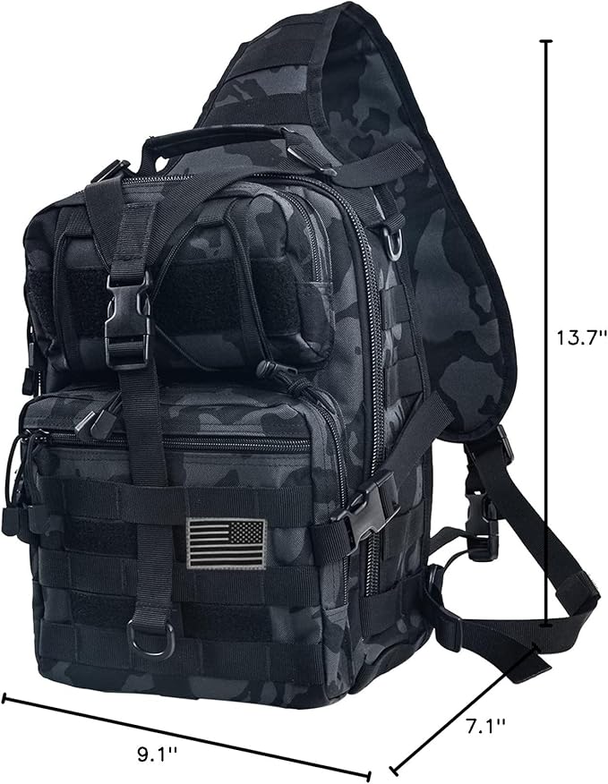 hopopower Tactical Sling Bag Pack Military Rover Shoulder Backpack EDC Assault Range Bag, Water-Resistant