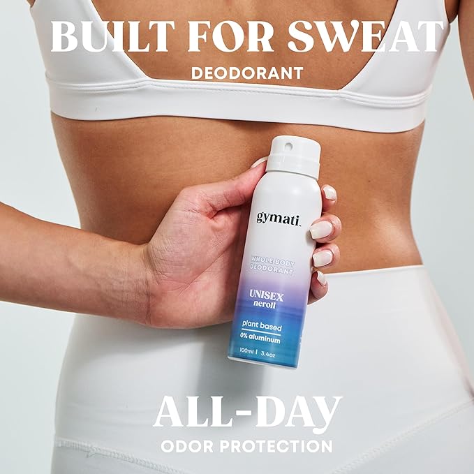 Fitness Deodorant Spray - Men & Women - Aluminum-Free - All Day Ultimate Odor Protection - Built For Sweat - Air-Powered - Vegan & Plant-Based - Made in USA -Unisex -3.4oz Travel Size -3 Pack
