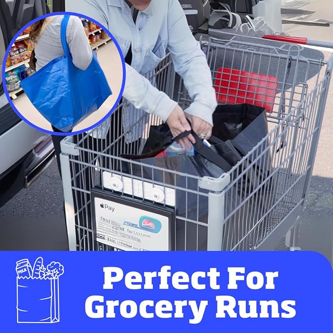 DURASACK Haul-It-All Extra-Large Reusable Shopping Bag – Heavy Duty Open-Top Tote with Handles, 18-Gallon Capacity, Black, Pack of 4