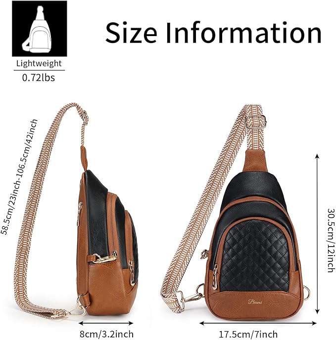 Crossbody Bags for Women Anti Theft Small Sling Handbag with Zipper Lock Vegan Leather RFID Blocking Chest Pure