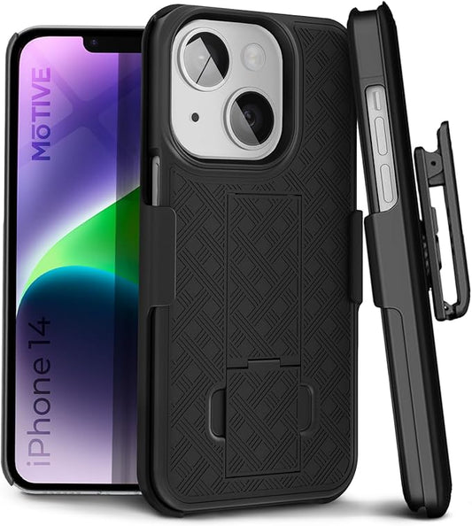 MOTIVE for iPhone 14 Holster Case, Belt Clip Case for Apple iPhone 14, Shell Holster Combo 14, Slim Rugged Drop Shockproof Protective Cover with Kickstand (6.1") | Ranger Series