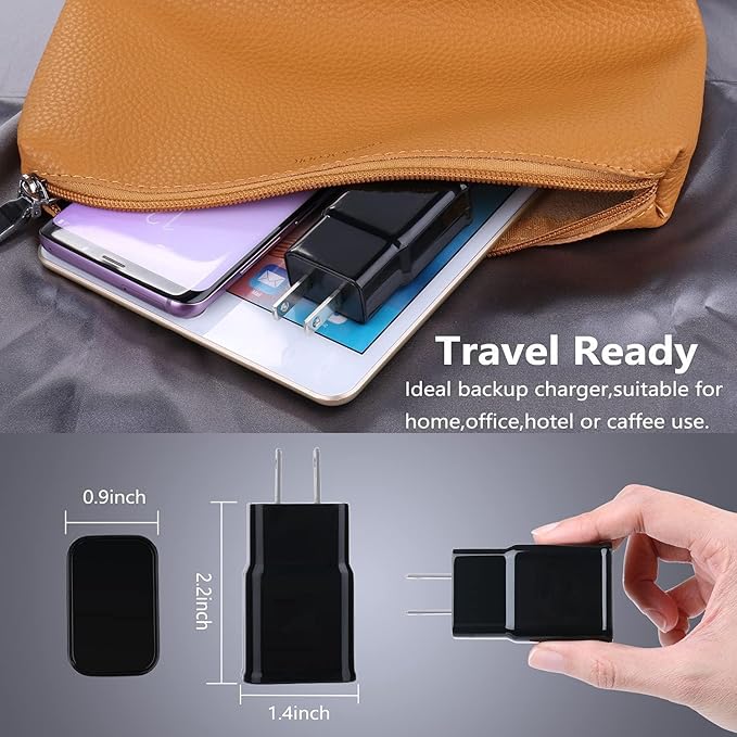 6-Pack Type C Charger Fast Charging Block, Android Phone Rapid USB Wall Charger Compatible with Samsung Galaxy S21/S20/S10/S10e/S10 Plus/S9/S9 Plus/S8/S8 Plus/S7/S6/Note 10/Note 9/Note 8,LG,HTC iPhone