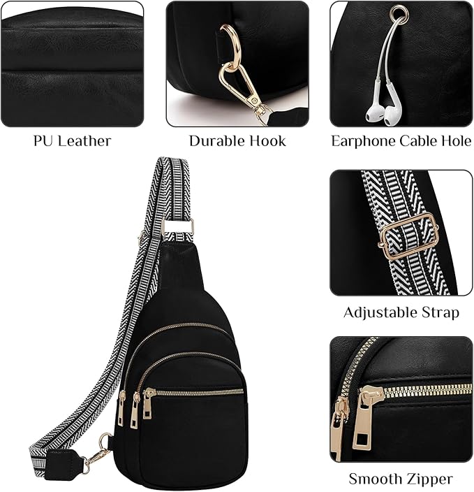 Small Leather Sling Bags for Women Fashion Crossbody Backpack Purse Sling Crossbody Bags