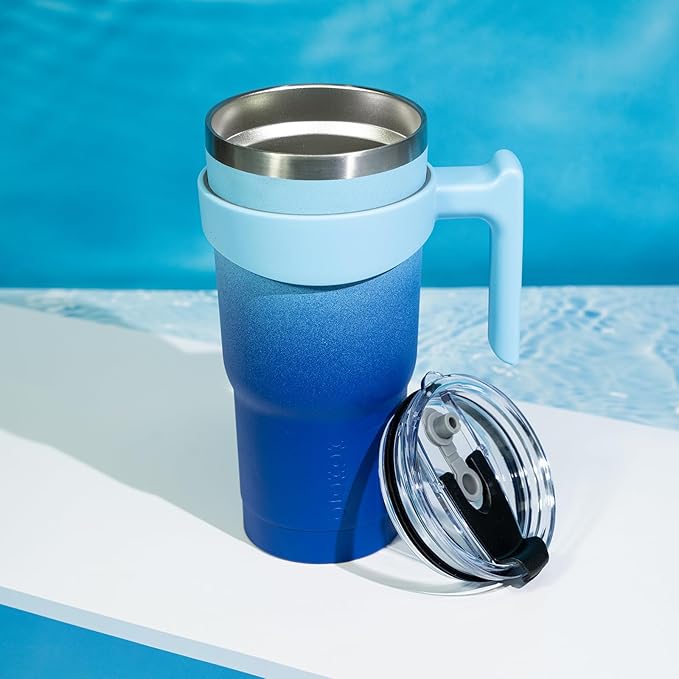 BJPKPK 20oz Tumbler With Handle Stainless Steel Insulated Tumbler Cups With Lid And Straw For Home, Office or Car,Black