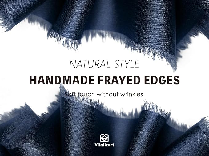 Vitalizart Silk Satin Ribbon 1 Inch x 15 Yard Wooden Spool Navy Blue Handmade Frayed Ribbon for Gift Wrapping Baby Shower Wedding Bridal Bouquets Holiday Decor 3 Rolls x 5 Yard